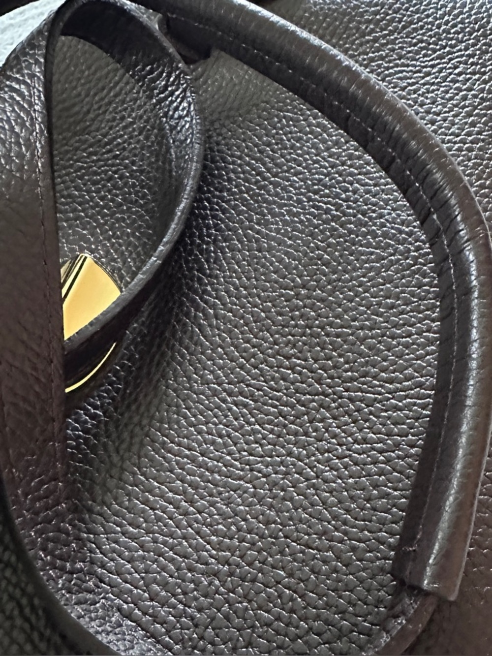 Isadora Moca Deep Brown Pebbled Leather Top-Handle Crossbody Bag - Picture 5 of 9